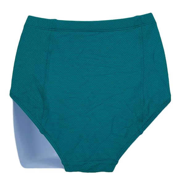 Textured High Waist Bikini Bottom Swimsuit in Teal Size Small - Picture 2 of 4